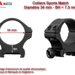 Colliers TLD Sports Match Medium - Diam&egrave;tre 34 mm (BH=7,5 mm)