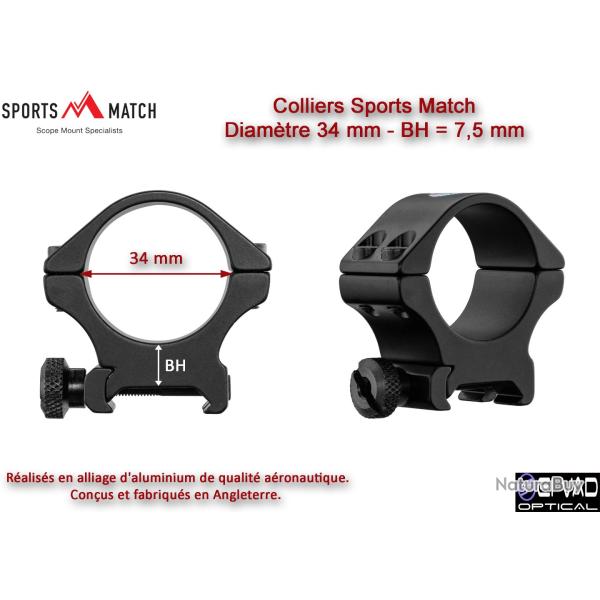Colliers TLD Sports Match Medium - Diam�tre 34 mm (BH=7,5 mm)
