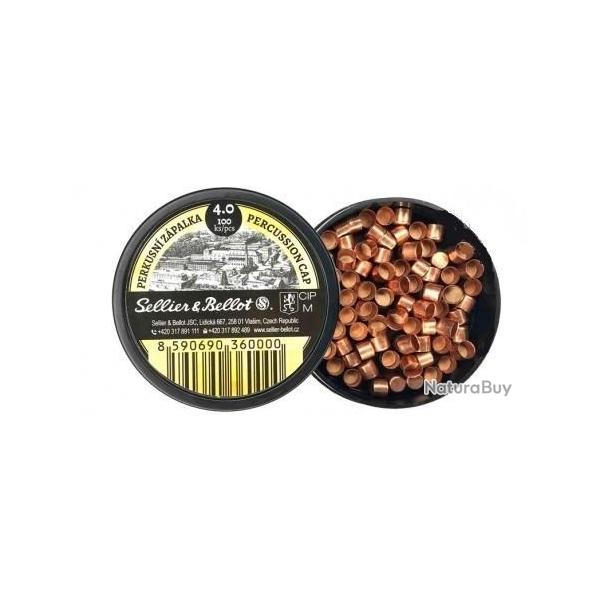 AMORCES SELLIER BELLOT 4.0 POUDRE NOIRE X 100