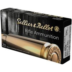 Munitions Sellier & Bellot Calibre 222 REM FMJ 50 grains par 20