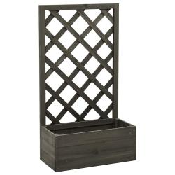Jardini&egrave;re &agrave; treillis de jardin Gris 50x25x90 cm Bois de sapin