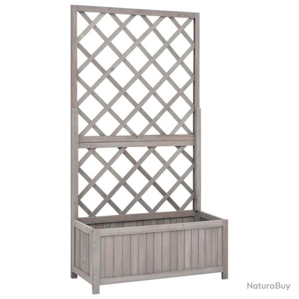 Jardini�re � treillis de jardin Gris 70x30x135 cm Bois de sapin alsavelo