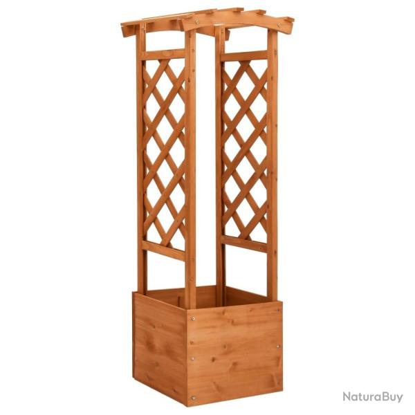 Jardini�re � treillis avec arche 49x39x130 cm Bois de sapin alsavelo
