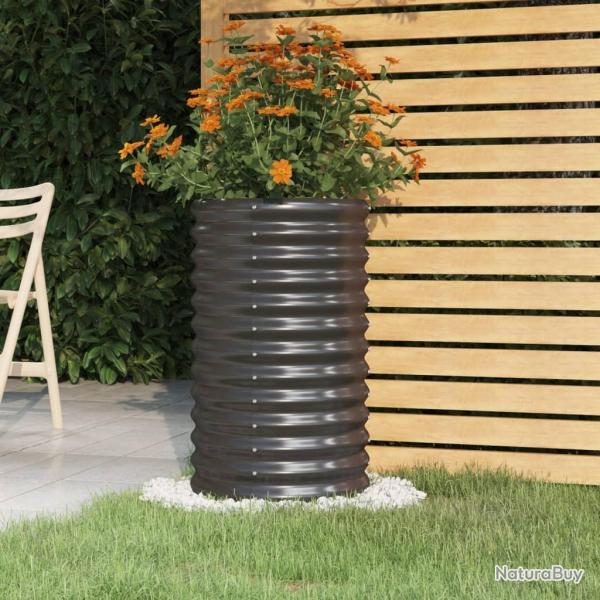 Jardinire Acier enduit de poudre 40x40x68 cm Anthracite alsavelo