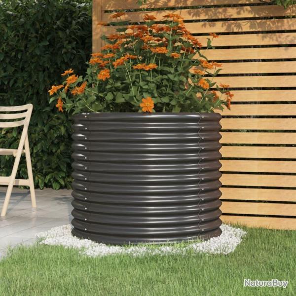 Jardinire Acier enduit de poudre 80x80x68 cm Anthracite alsavelo