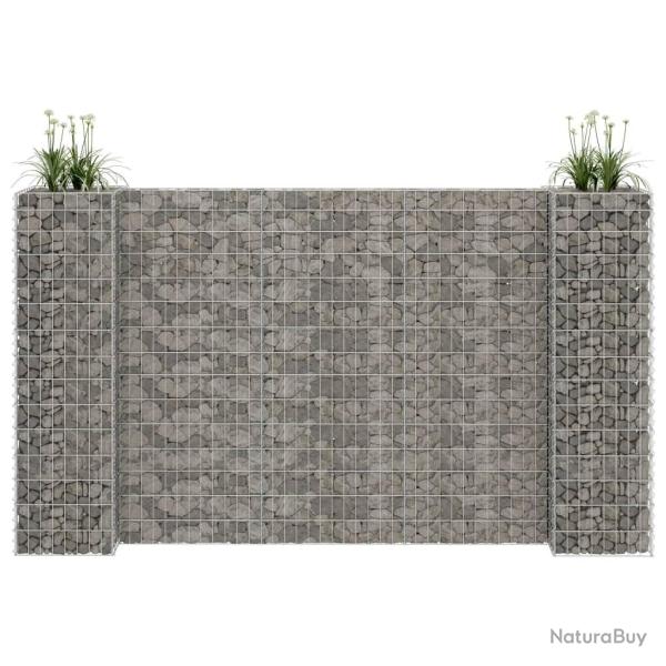 Jardinire  gabion en H Fil d'acier 260x40x150 cm alsavelo
