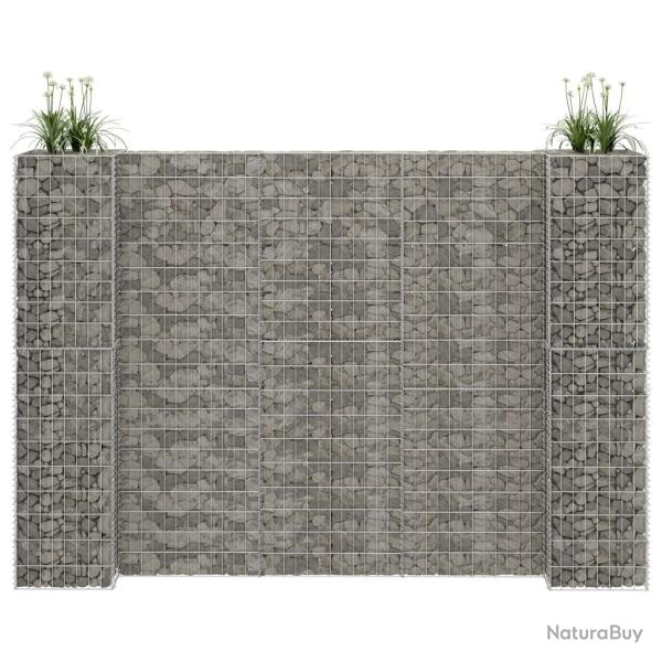 Jardinire  gabion en H Fil d'acier 260x40x200 cm alsavelo