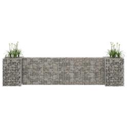 Jardini&egrave;re &agrave; gabion en H Fil d'acier 260x40x60 cm alsavelo