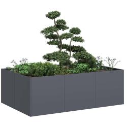 Jardini&egrave;re anthracite 120x80x40 cm acier