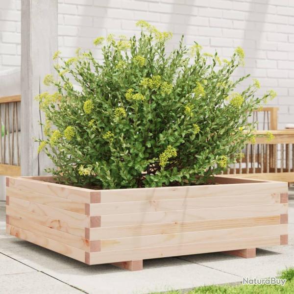 Jardinire 80x80x26,5 cm bois de pin massif alsavelo