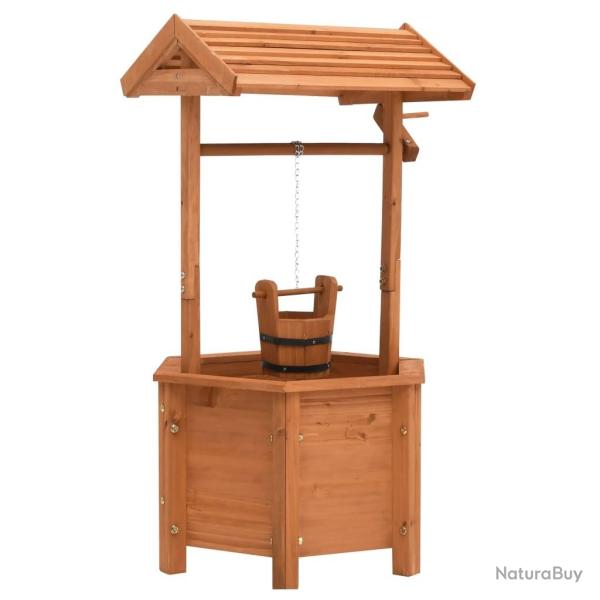 Jardini�re � puits � souhait de jardin 40x40x84cm Bois de sapin