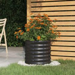 Jardini&egrave;re Acier enduit de poudre 40x40x36 cm Anthracite alsavelo