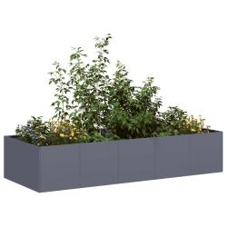 Jardini&egrave;re anthracite 200x80x40 cm acier alsavelo