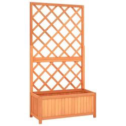 Jardini&egrave;re &agrave; treillis jardin Marron 70x30x135 cm Bois de sapin