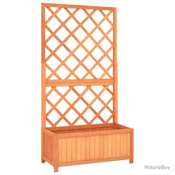 Jardini�re � treillis jardin Marron 70x30x135 cm Bois de sapin