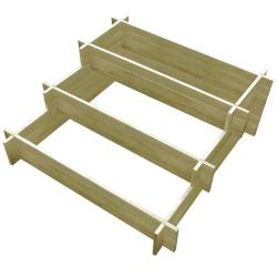 Jardini&egrave;re &agrave; 3 niveaux 90 x 90 x 35 cm Bois impr&eacute;gn&eacute;
