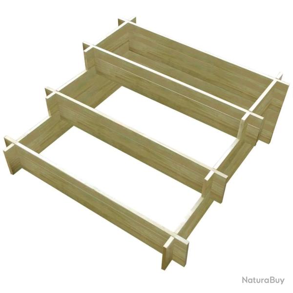 Jardini�re � 3 niveaux 90 x 90 x 35 cm Bois impr�gn�