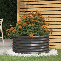 Jardini&egrave;re Acier enduit de poudre 80x80x36 cm Anthracite alsavelo