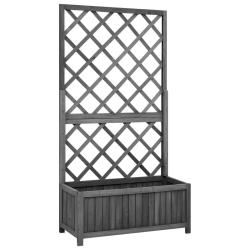 Jardini&egrave;re &agrave; treillis jardin Noir 70x30x135 cm Bois de sapin