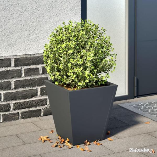 Jardinire anthracite 30x30x30 cm acier alsavelo