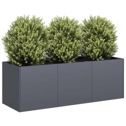 Jardini&egrave;re anthracite 120x40x40 cm acier lamin&eacute; &agrave; froid alsavelo