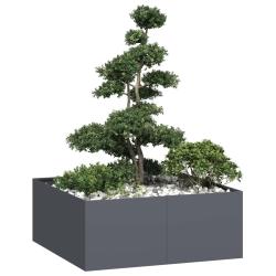 Jardini&egrave;re anthracite 100x100x40 cm acier