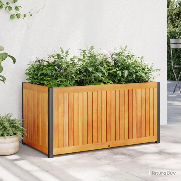 Jardini�re 85x45x44 cm bois massif d'acacia et acier