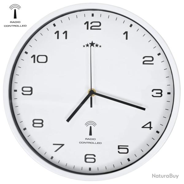 Horloge murale radioguid�e avec mouvement � quartz 31 cm Blanc