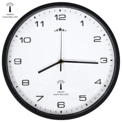Horloge murale radioguid&eacute;e Mouvement &agrave; quartz 31 cm Blanc/noir alsavelo