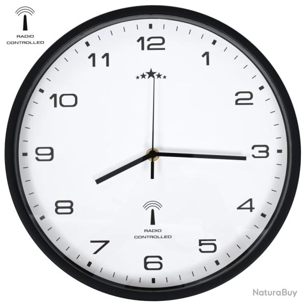 Horloge murale radioguid�e Mouvement � quartz 31 cm Blanc/noir alsavelo