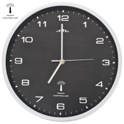 Horloge murale radioguid&eacute;e avec mouvement &agrave; quartz 31 cm Noir alsavelo