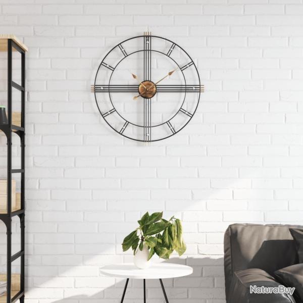 Horloge murale noir �60 cm fer