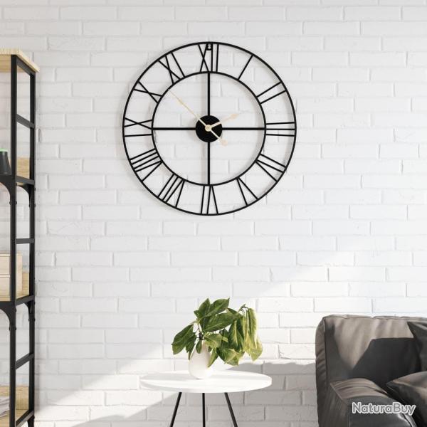 Horloge murale noir 50 cm fer alsavelo