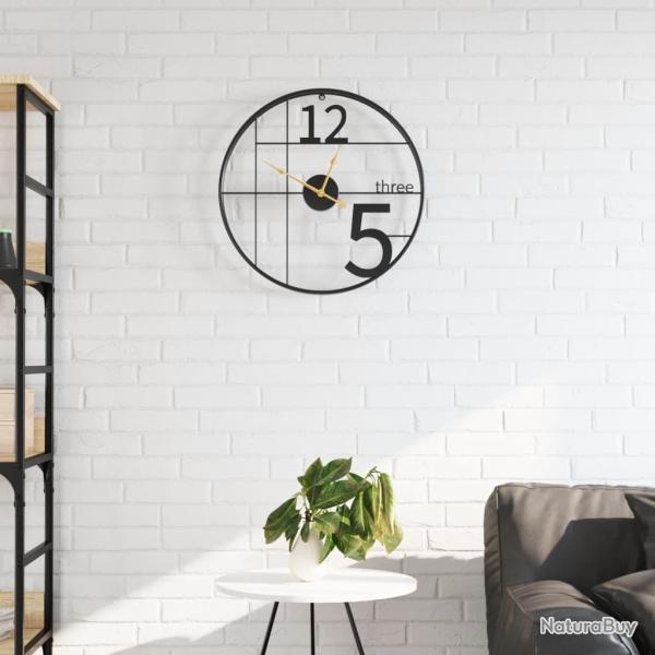 Horloge murale noir �50 cm fer alsavelo
