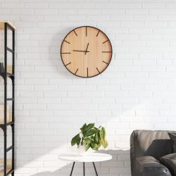 Horloge murale marron &Oslash;39 cm fer et bois d'ing&eacute;nierie alsavelo