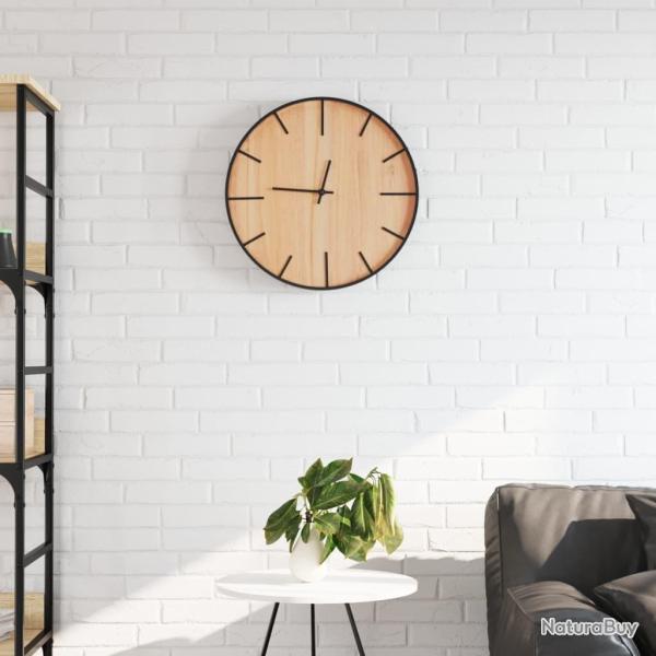 Horloge murale marron �39 cm fer et bois d'ing�nierie