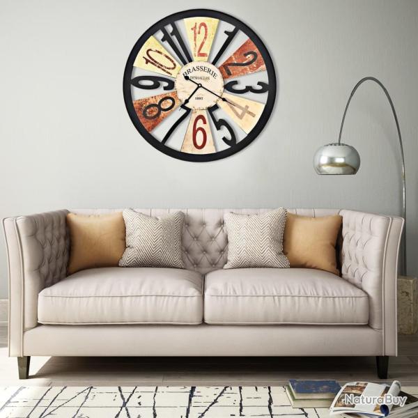 Horloge murale Mtal 60 cm Multicolore alsavelo