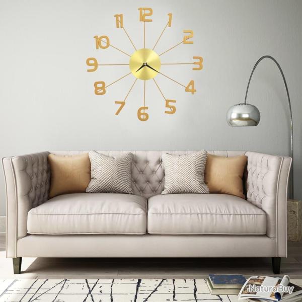 Horloge murale M�tal 50 cm Dor� alsavelo