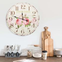 Horloge murale vintage Fleur 60 cm alsavelo
