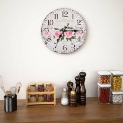 Horloge murale vintage Fleur 30 cm alsavelo