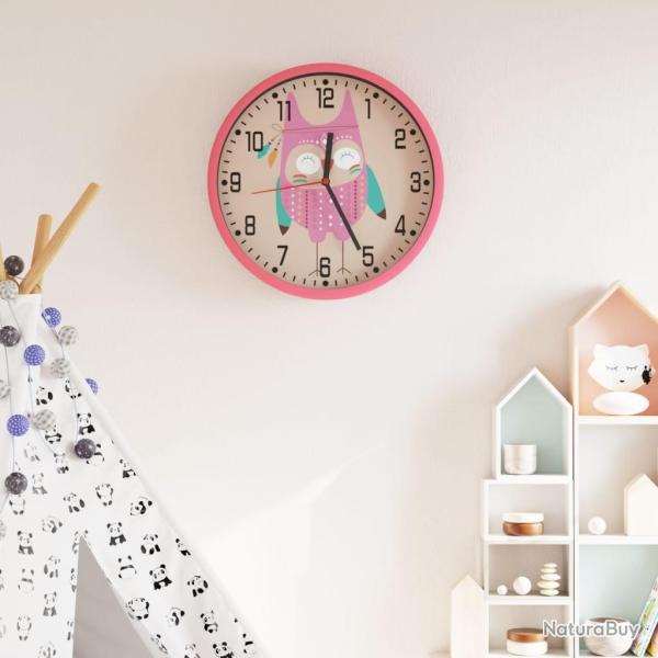 Horloge murale rose �25,5 cm polystyr�ne et verre alsavelo