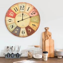 Horloge murale vintage Color&eacute;e 60 cm alsavelo