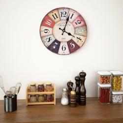 Horloge murale vintage Color&eacute;e 30 cm alsavelo