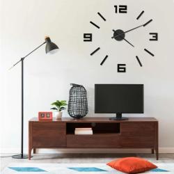 Horloge murale 3D Design moderne Noir 100 cm XXL alsavelo