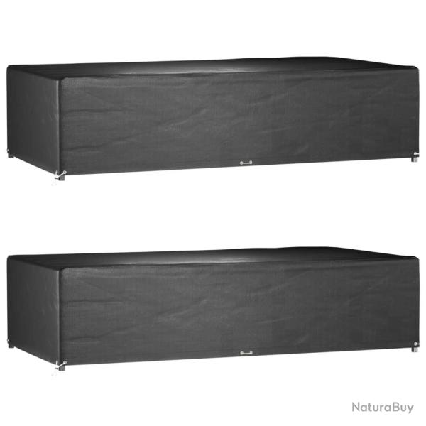 Housses de salon de jardin 2 pcs 12 oeillets rectangulaire