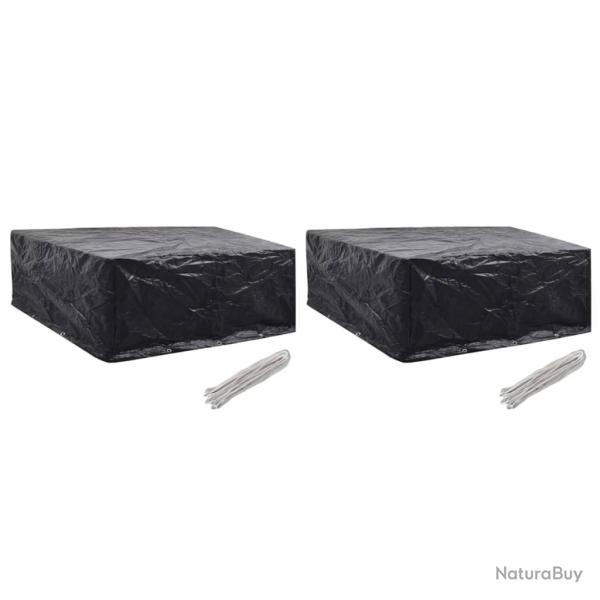Housses de salon de jardin 2 pcs 10 oeillets 260x260x90 cm alsavelo