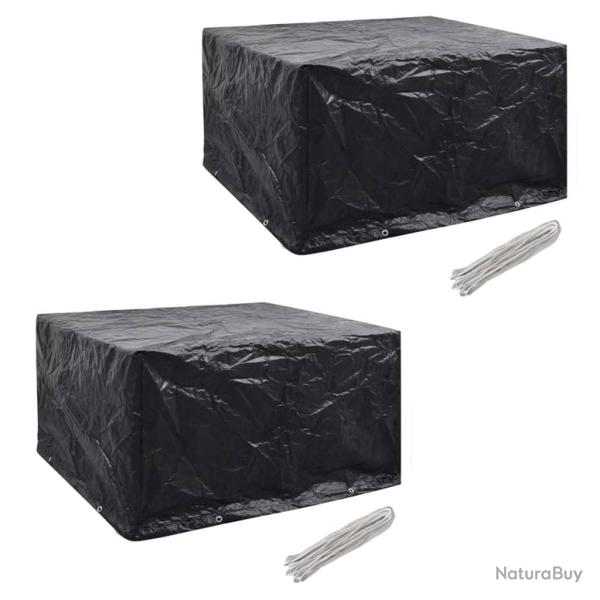 Housses de salon de jardin 2 pcs Rotin 8 oeillets 172x113 cm
