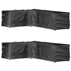 Housses de salon de jardin en forme de L 2 pcs 18 oeillets alsavelo
