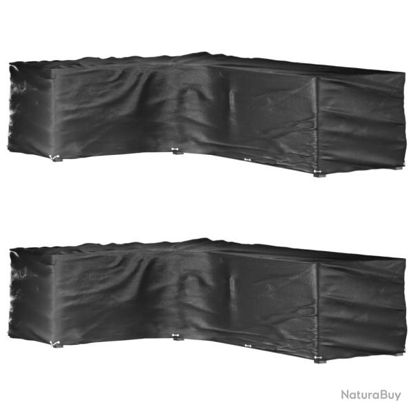 Housses de salon de jardin en forme de L 2 pcs 18 oeillets alsavelo