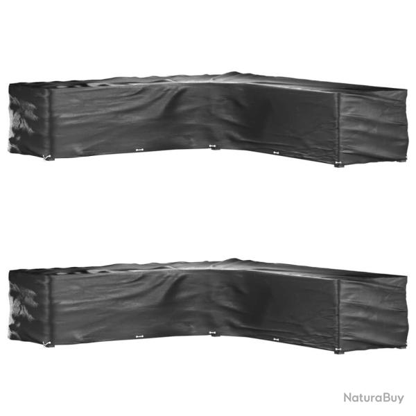 Housses de salon de jardin en forme de L 2 pcs 20 oeillets alsavelo